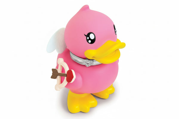 Salvadanaio a forma di anatra rosa Cupido