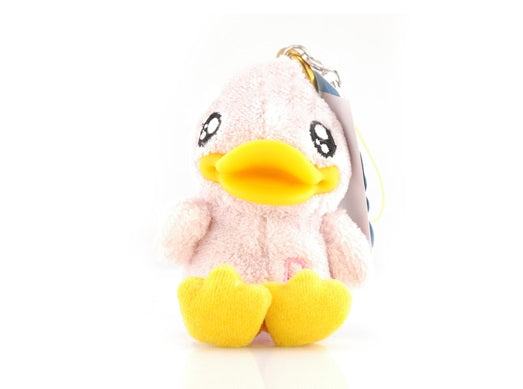 Portachiavi a forma di anatra di peluche rosa