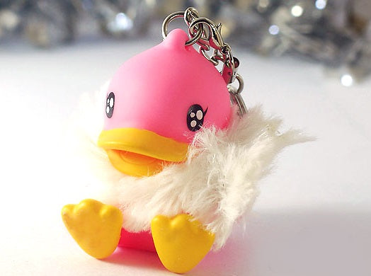 Llavero de pato de rosa