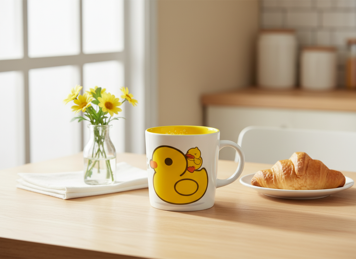 Caneca de pato amarelo