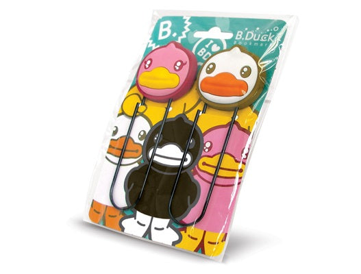 Segnalibro anatra rosa e bianca