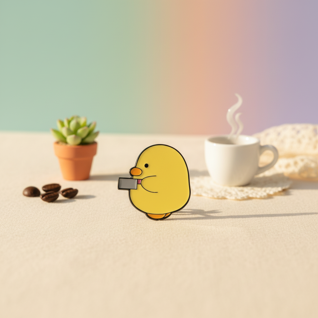 Pins Canard Jaune Couteau