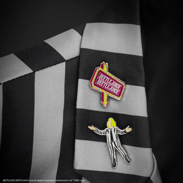 Set of 2 Beetlejuice Enamel Pins