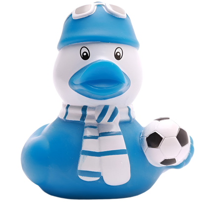 Pato hincha de fútbol azul