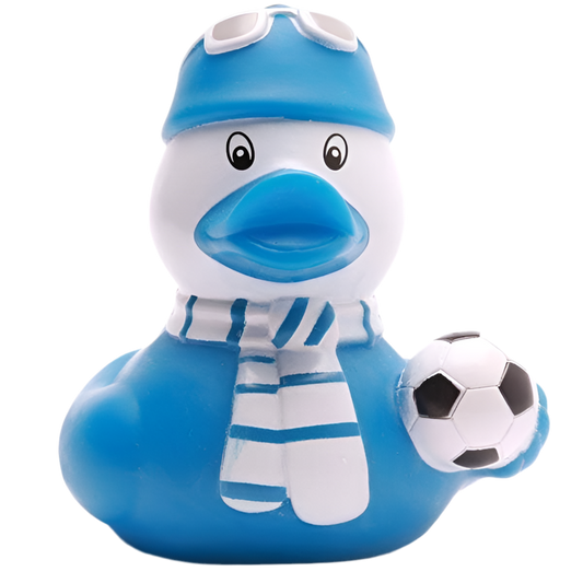 Pato hincha de fútbol azul