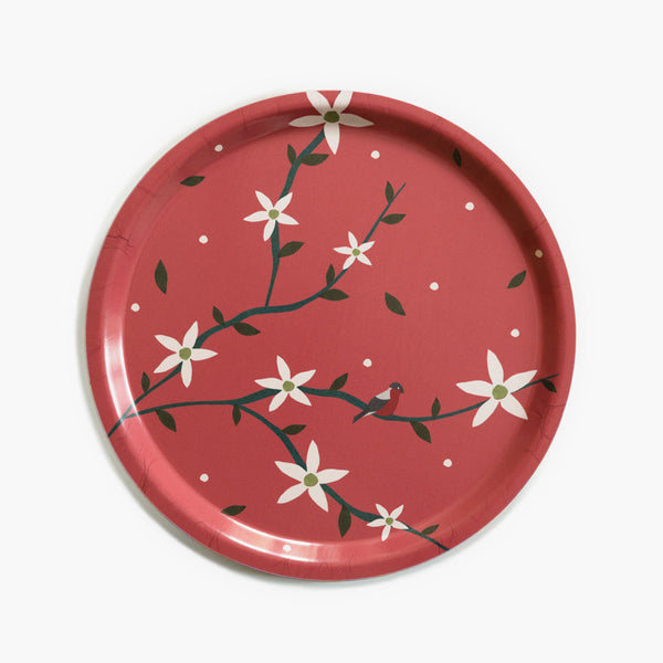 Holiday Flowers Round Serving Tray - 31 cm