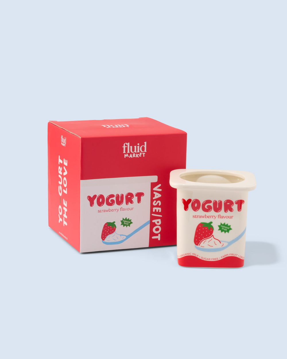Vaso / Cachepô Iogurte de Morango