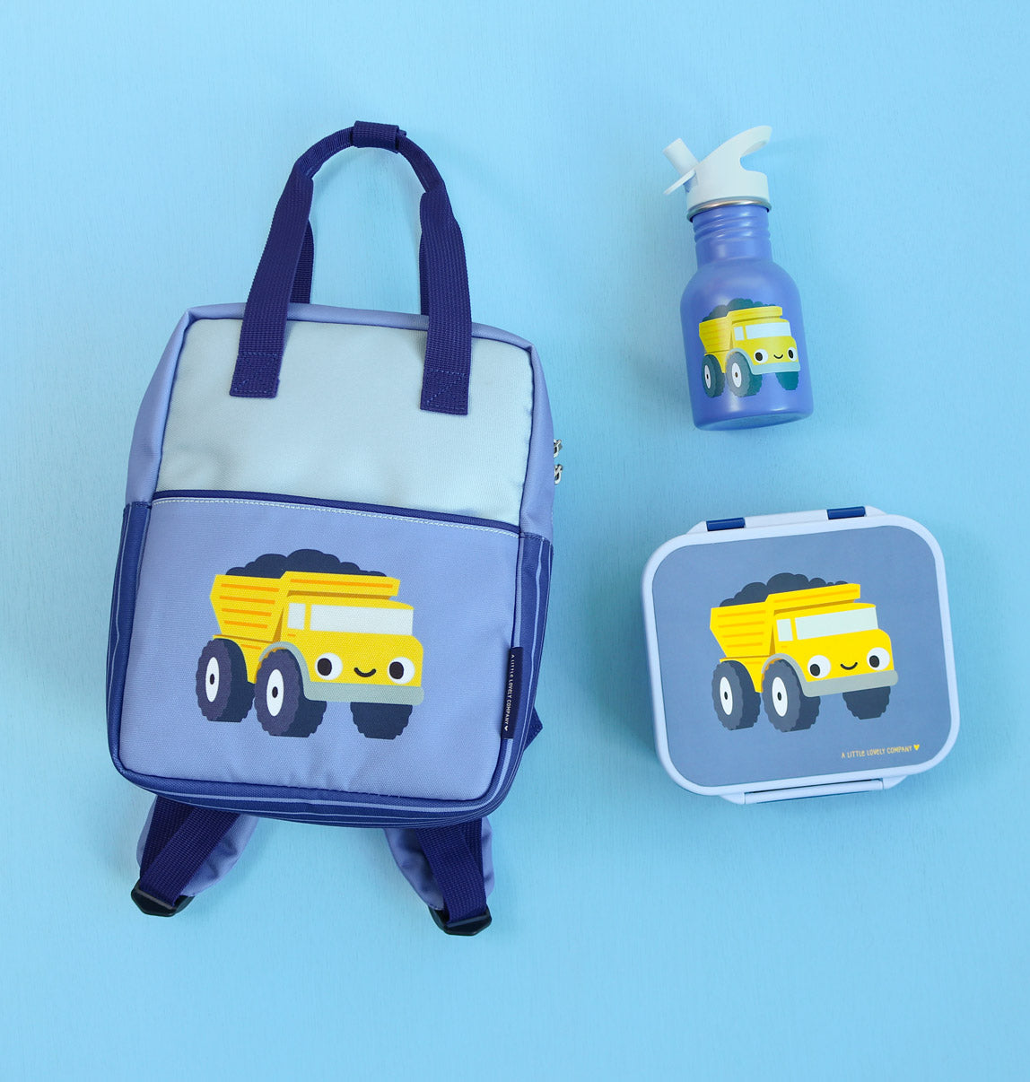 Petit sac à dos carré enfant - Camion-benne – vue 3 – A Little Lovely Company