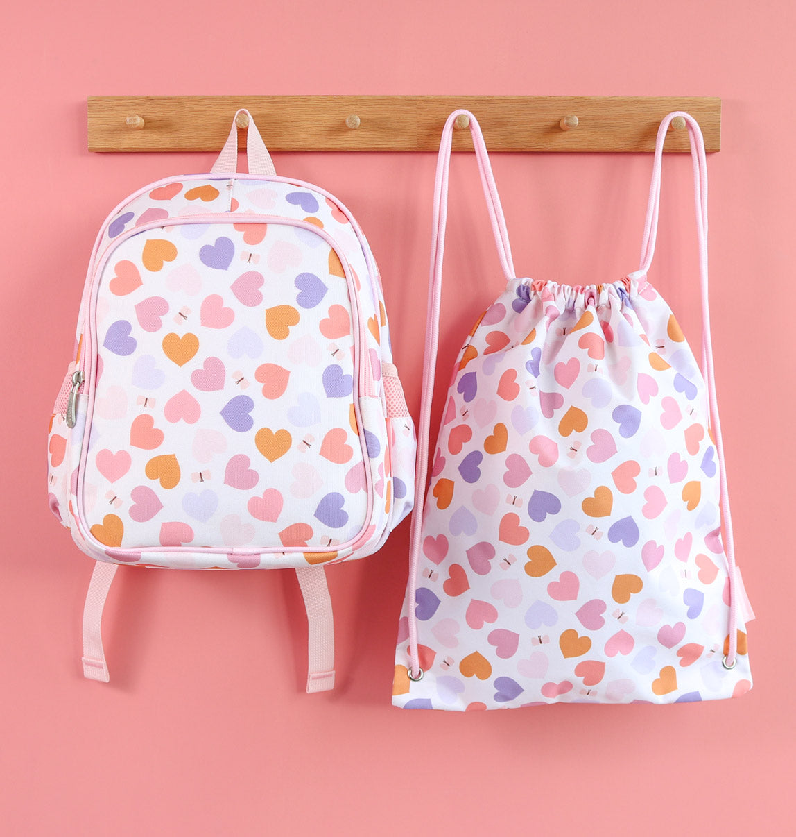 Sac à dos enfant - Cœurs – vue 3 – A Little Lovely Company