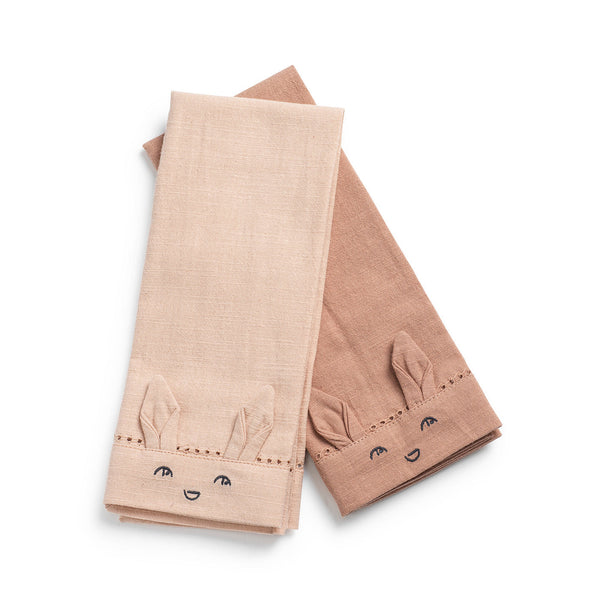 Set di 2 tovaglioli rosa sbiadito/rosa cipria 