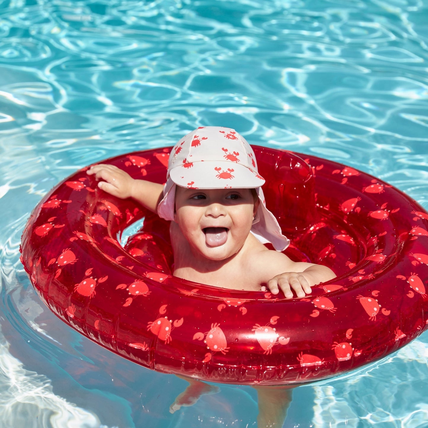 Sun Cap - Beige/Red - Crabby
