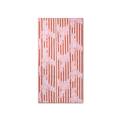 Beach Towel Microfiber- Red - Lobster Bay - 180 x 90 cm
