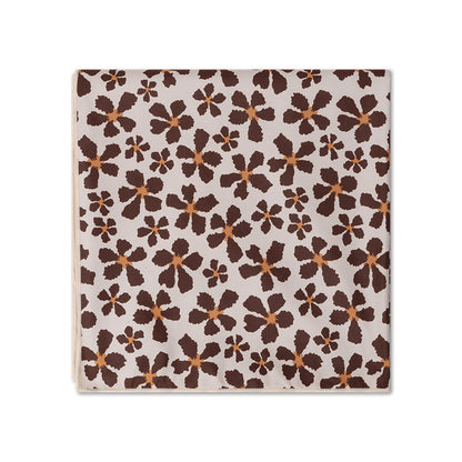 Beach Towel Microfiber - Brown - Wild Flower - 180 x 180 cm