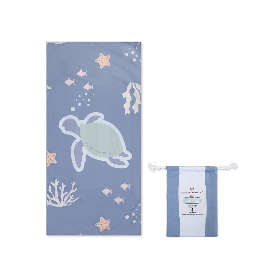 Beach Towel Microfiber - Blue - Coral Bliss - 135 x 65 cm