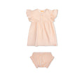 Beachwear Girls Dress - Muslin - Orange/White - Sunset Grid