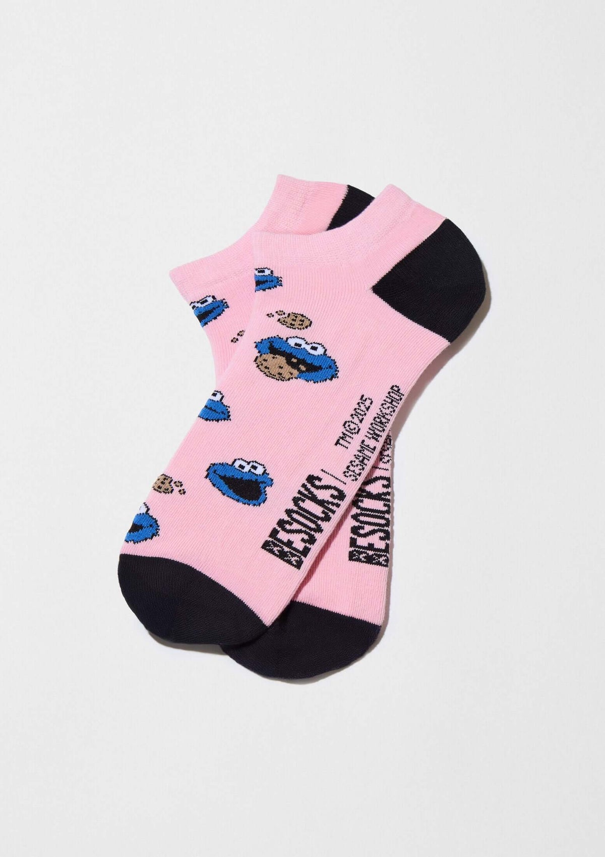 BeSesameStreet Cookie Monster Pink Ankle