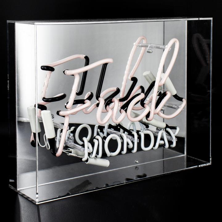 Neon FUCK MONDAY Rose