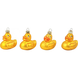 Adornos navideños de pato amarillo