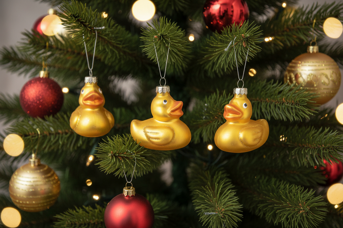 Yellow Duck Christmas Ball