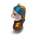 Boule de Noël Chat blanc « La Jeune Fille à la perle »