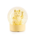 Bola de nieve con forma de gato de la suerte de color amarillo