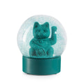 Green Lucky Cat Snow Globe