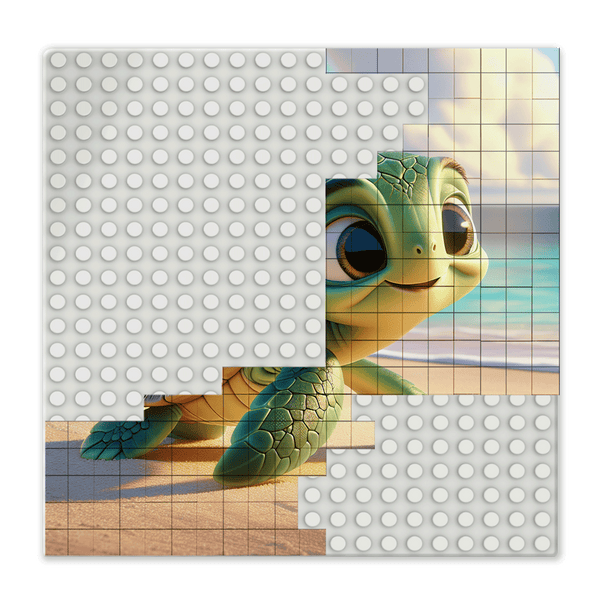 BRIXIES Plus Bedruckte Puzzle Platten nach Wunsch Weiß 20x20 Noppen (16x16 cm)