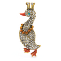 Broche Ente Couronne Strass