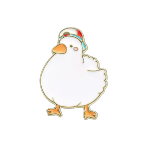 Pin de gorra de pato blanco