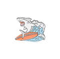 Pin's Requin Surfeur