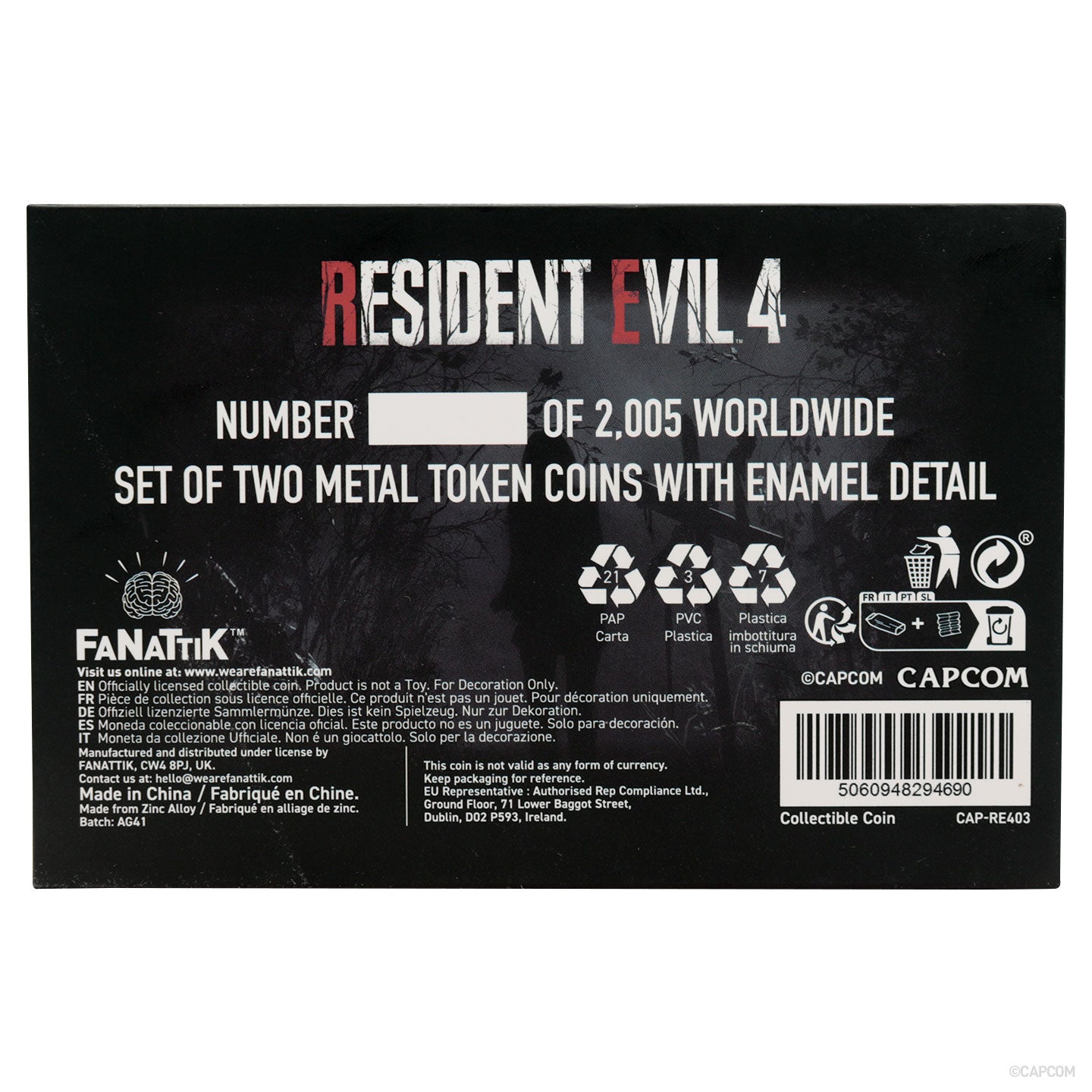Pack de deux jetons Resident Evil 4 - Shooting Gallery