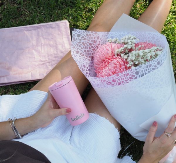 Caneca rosa pastel