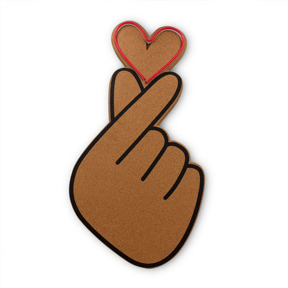 Tableau en li﻿ège avec LED - Finger Heart