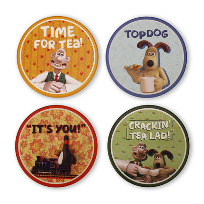Lot de 4 sous-verres en céramique Wallace & Gromit