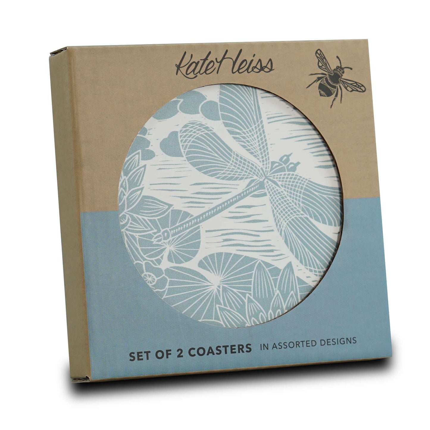 Lot de 2 sous-verres en céramique Kate Heiss - bleu poudré