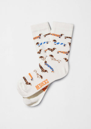 Chaussettes BePets Teckels Blanc Cassé