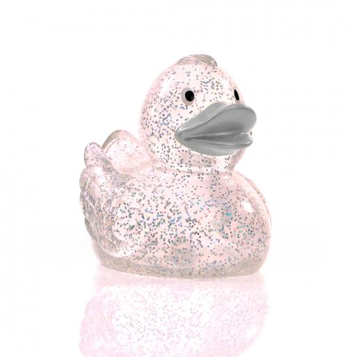 Pato de glitter prateado