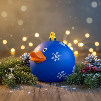 Bola de Navidad de pato azul