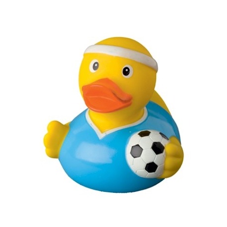 Pato de futbolista azul