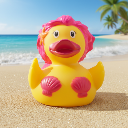 Pato de sirena de rosa
