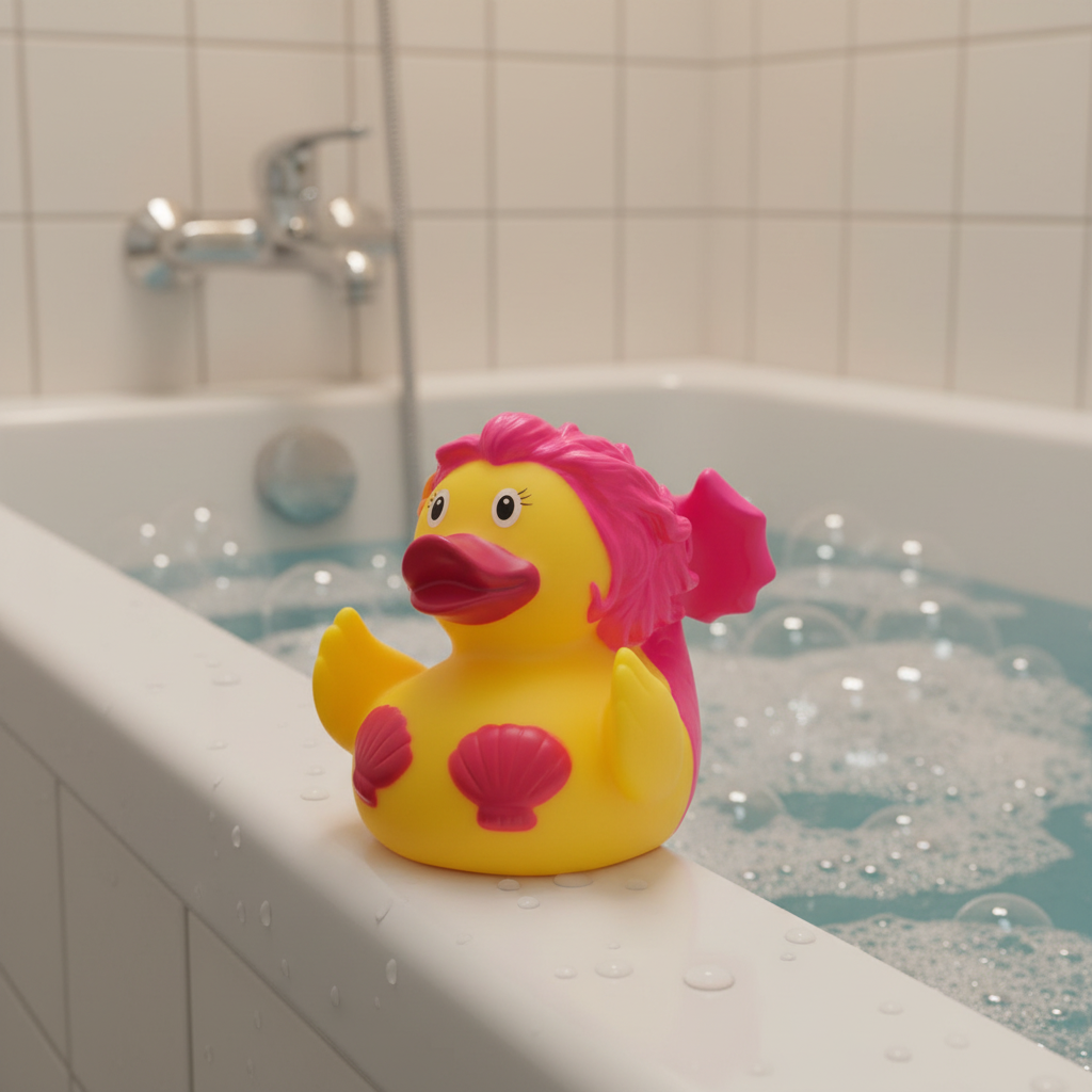 Pato de sirena de rosa
