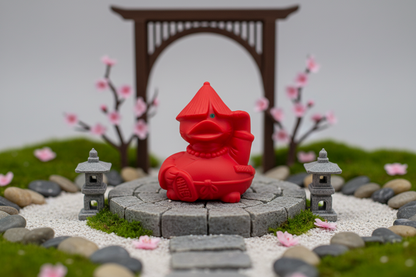 Gato Feliz Pato Vermelho