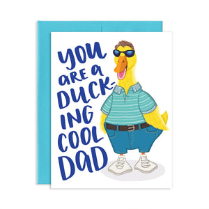 Tarjeta de felicitación de pato papá