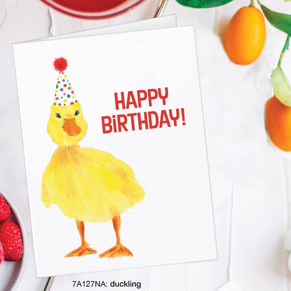 Biglietto di auguri di compleanno a forma di anatra