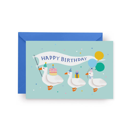 Tarjeta de cumpleaños de pato blanco