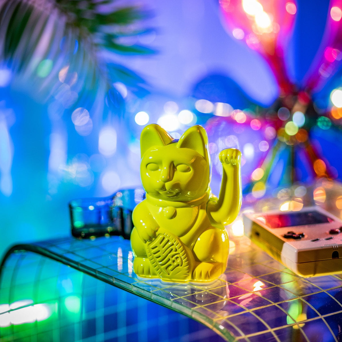Chat Chanceux Jaune Glossy Miami Nights
