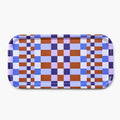 Caramel/Sky CHECKER MIX Rectangular Serving Tray - 43x22 cm