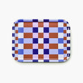 Caramel/Sky CHECKER MIX Rectangular Serving Tray - 27x20 cm