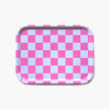 Fuchsia/Sky CHECKER Rectangular Serving Tray - 27x20 cm