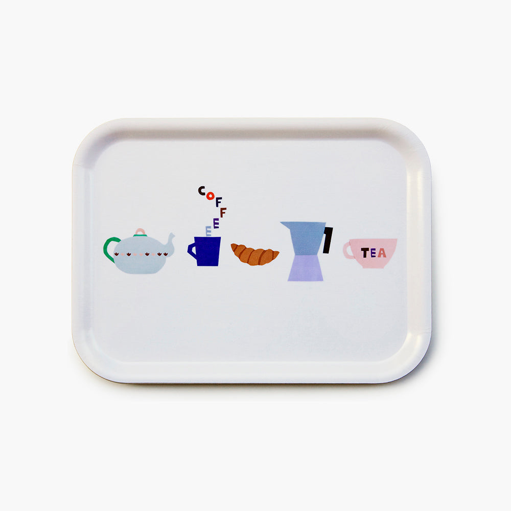 COFFEE & TEA Rectangular Serving Tray - 27x20 cm